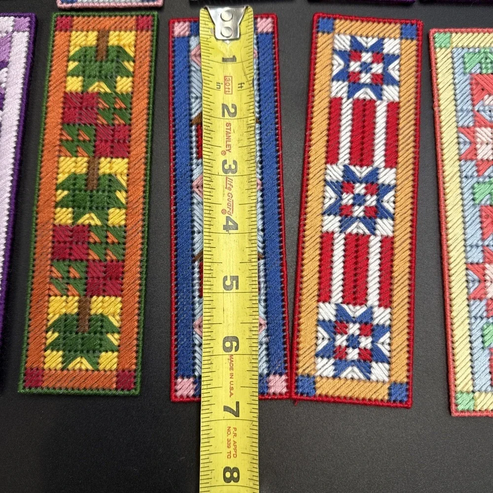 Lot of 10 Plastic Canvas‎ Bookmarks COMPLETE Cottagecore Bookworm